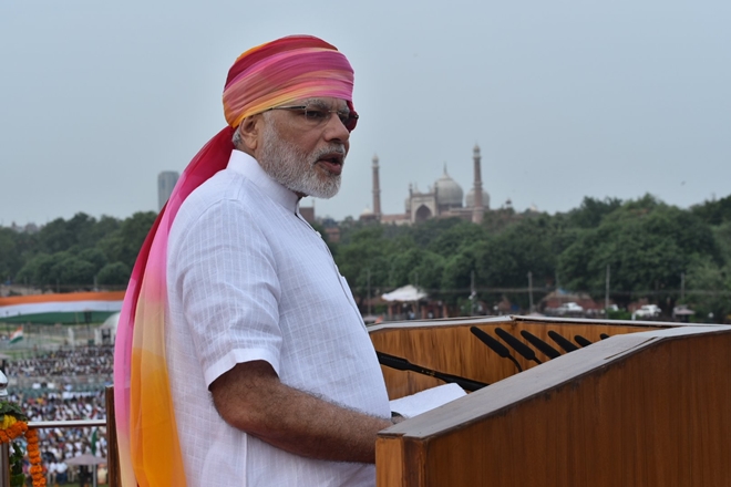 Recalling his close association with Pramukh Swami, who passed away last Saturday here, Modi called him his "father" as he was twice overcome by emotions during his 20-odd minute long speech made at a temple where Swami's mortal remains have been kept. (Reuters)