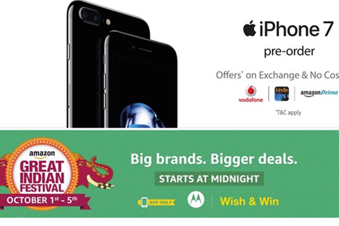 Amazon, Amazon Great Indian Festival, Amazon Great Indian sale, amazon india, amazon mobile, amazon offers, Amazon Great Indian sale start, Moto G4, Moto G4 sale, Moto G4 price, Redmi Note 3, Redmi Note 3 price, Redmi Note 3 sale on amazon sale, Microsoft Surface Pro 4, iphone 7, iphone 7 pre bookimg, iphone 7 price on Amazon, amazon offers today, amazon offers on mobile, amazon smartphone offer
