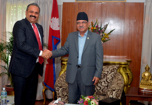 Hon’ble Prime Minister of Nepal, Pushpa Kamal Dahal congratulated Sumit Sawhney, Country CEO & Managing Director