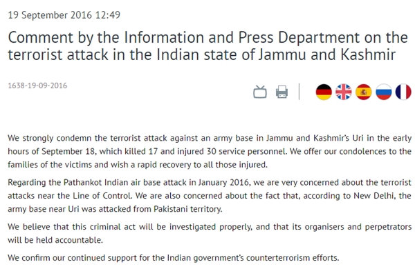 Russia on surgical attack, Russia supports india, surgical strikes row, surgical strikes issue