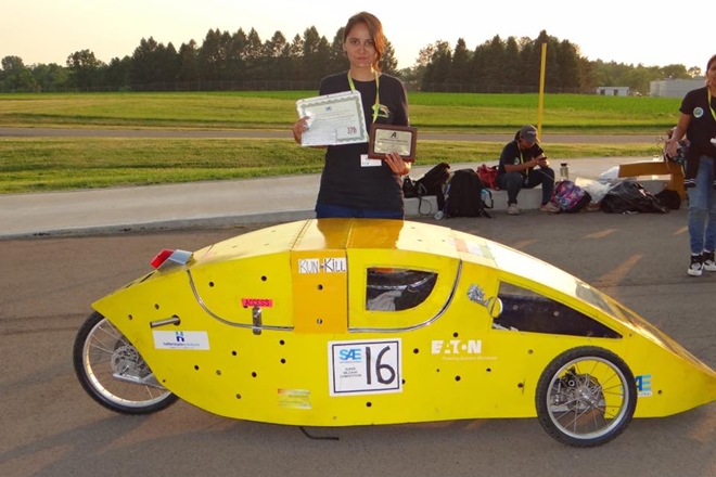 The First Version of the Iris was ranked 7th in the 2016 SAE Supermileage held in Michigan