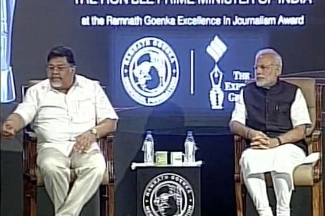 Prime Minister Narendra Modi at The Ram Nath Goenka Awards ceremony