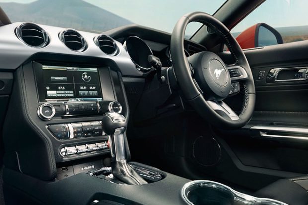 Ford Mustang GT's centre dashboard and centre console is inspired from an aircraft's cockpit