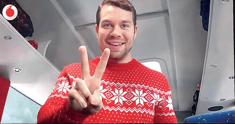 A game of charades begins between him and his friends over video call, which eventually leads to his co-passengers joining in as well.