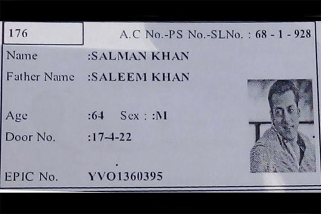 Salman Khan, Fake Voter ID, Saleem Khan, Salman Fake Voter ID