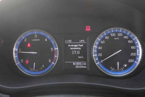 The blue theme of the instrument cluster looks soothing and information readouts are clear and precise.