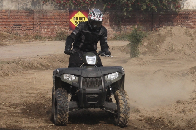 Most ATVs or quads have a different throttle input system unlike the 'twist' action of a motorcycle, but, it doesn't take too long to get used to it