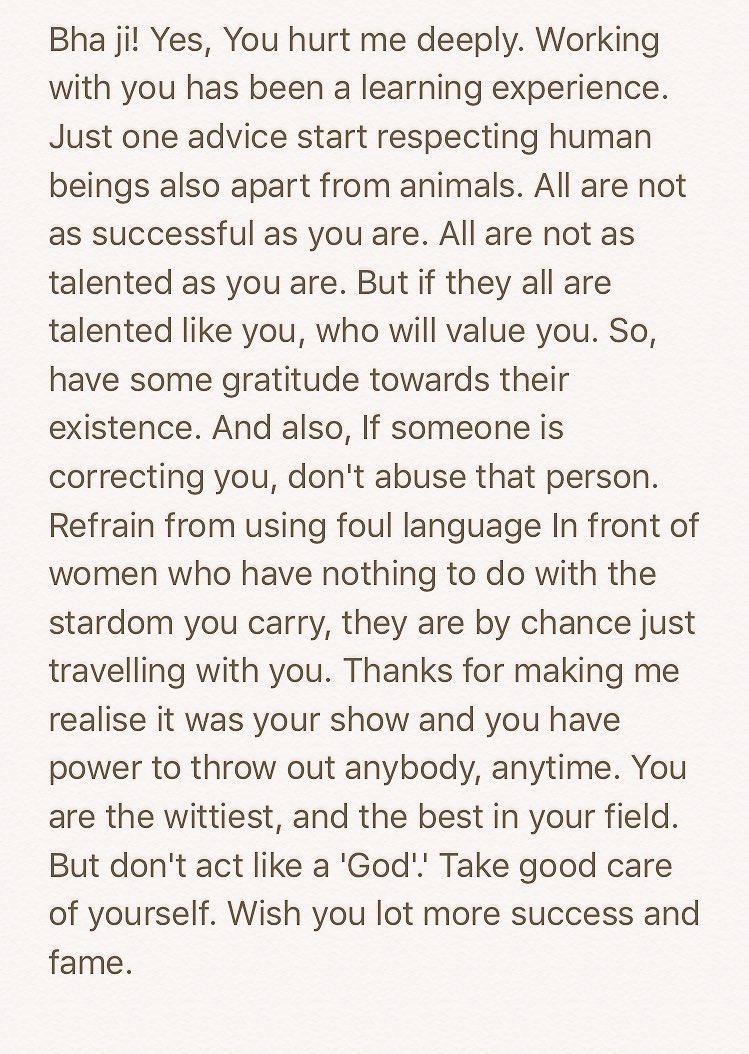 Sunil Grover's letter to Kapil Sharma (Twitter)