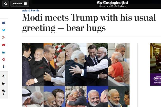 modi trump hug, narendra modi, donald trump, modi us visit, Washington Post, new york times, cnn, wall street journal, wsj
