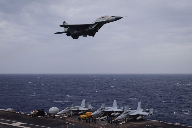 Malabar 2017, Mig 29K, FA18 super hornet, INS Vikramaditya, USS Nimitz