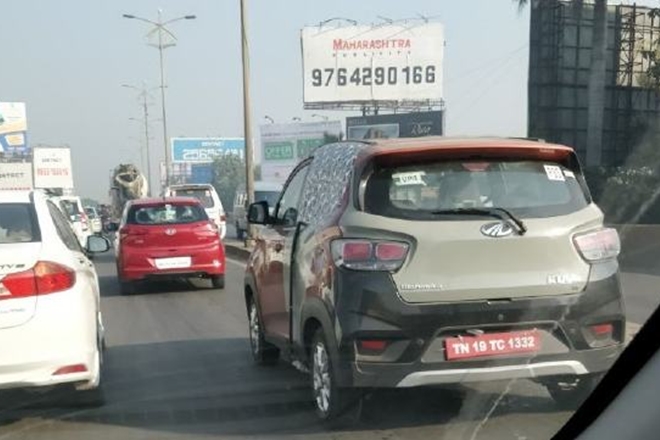 Mahindra KUV100 electric spied testing