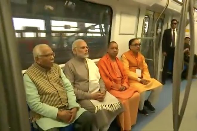 Delhi metro magenta line, Delhi metro magenta line news, Delhi metro magenta line launch live, pm live, modi live, narendra modi live, yogi adityanath, delhi metro fare, Delhi metro magenta line stations, Delhi metro magenta line stations map, Delhi metro magenta line stations route map, Delhi metro magenta line stations trains, botanical garden, kalkaji temple, arvind kejriwal, noida, delhi metro station, delhi metro history, delhi metro news