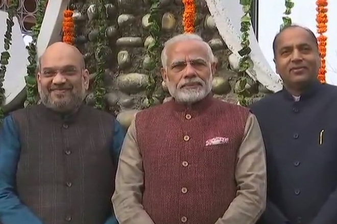 PM Modi in Shimla, Nitin Gadkari, Rajnath Singh, Yogi Adityanath, Jairam Thakur, Jai Ram Thakur, Jairam Thakur Himachal Chief Minister, Himachal Chief Minister swearing-in ceremony, Himachal CM Jairam Thakur, PM Narendra Modi, Himachal CM,