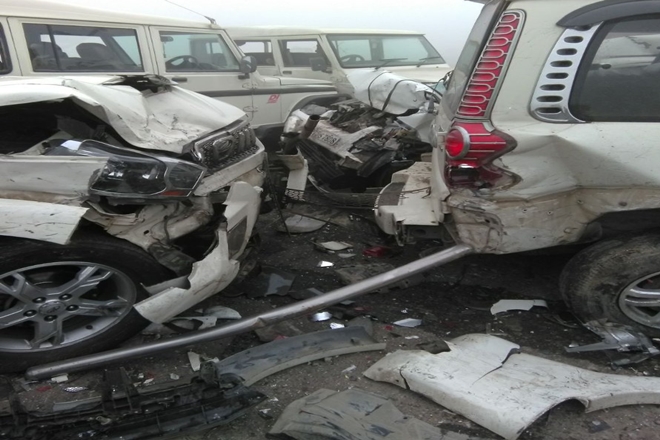 Car accident in Unnao, Car collision in UP, car accident due to fog