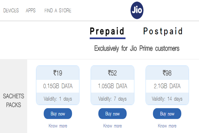 Reliance Jio, Reliance Jio offers, Reliance Jio plans, Reliance jio data plans, Reliance jio sachet packs, Reliance Jio best plans, Reliance Jio best offers, Reliance Jio plans under Rs 100,