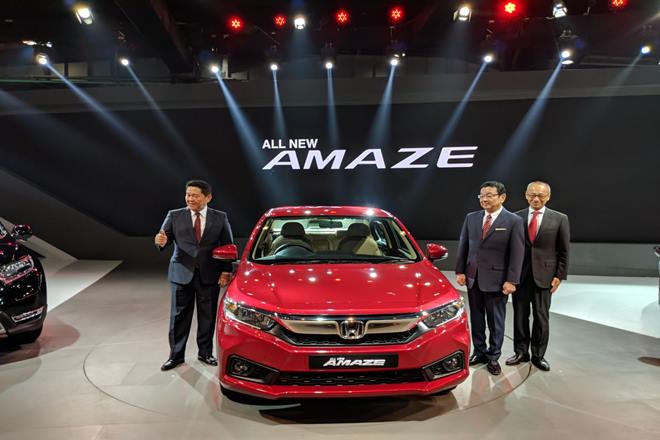New Honda Amaze was unveiled at Auto Expo 2018