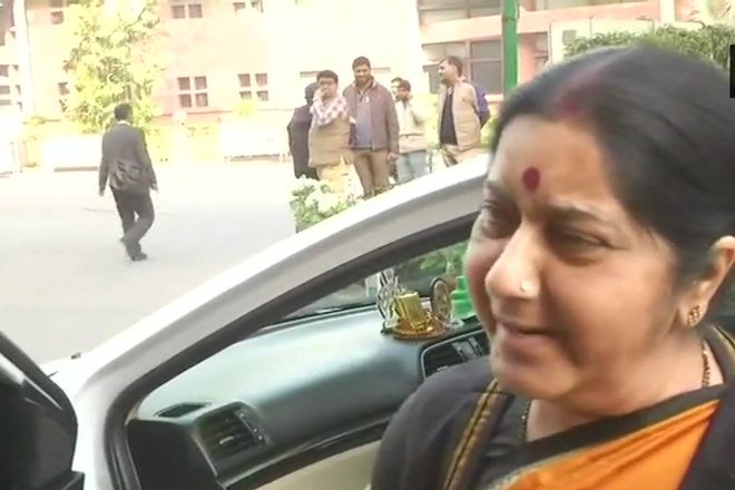 PM Narendra Modi and Union Ministers Sushma Swaraj and Ram Vilas Paswan arrived at the Parliament.