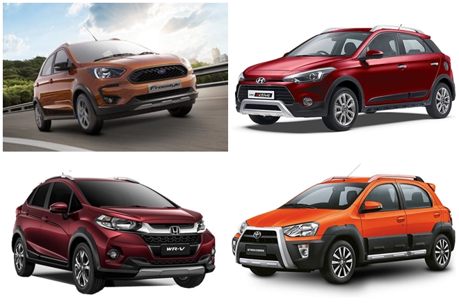 Ford Freestyle vs Hyundai i20 Active vs Honda WR-V vs Toyota Etios Cross specification comparison