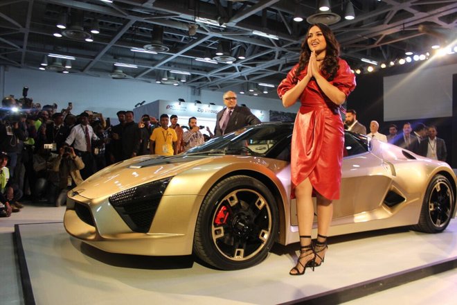 Auto Expo 2018: Sonakshi Sinha with DC TCA Sportscar