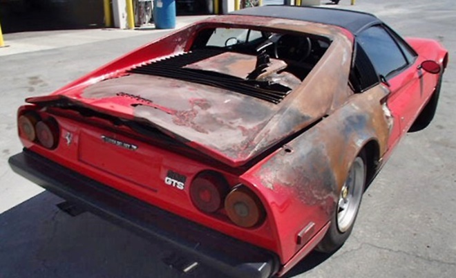 Hutchison paid $10,000 for the Ferrari 308's shell for restoration. (Image: CNN)
