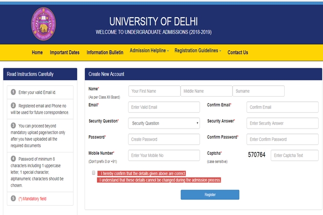 DU Admission 2018 LIVE updates: Delhi University online registration ...