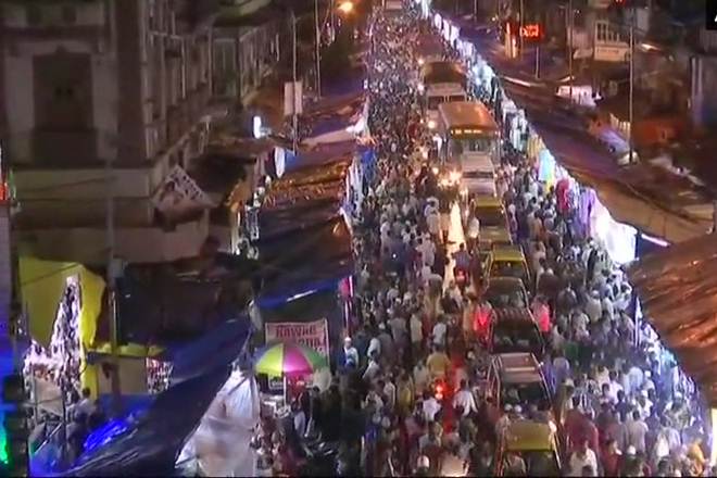 Shoppers in flock to the markets on the eve of Eid ul Fitr on Friday night.