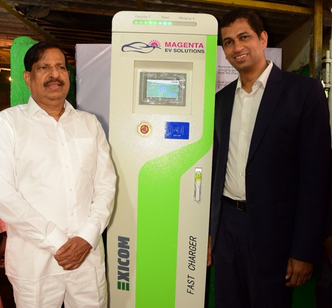 Ganesh Naik, ex-MLA and Member of NCP and Maxson Lewis, CEO Magenta Power (right).