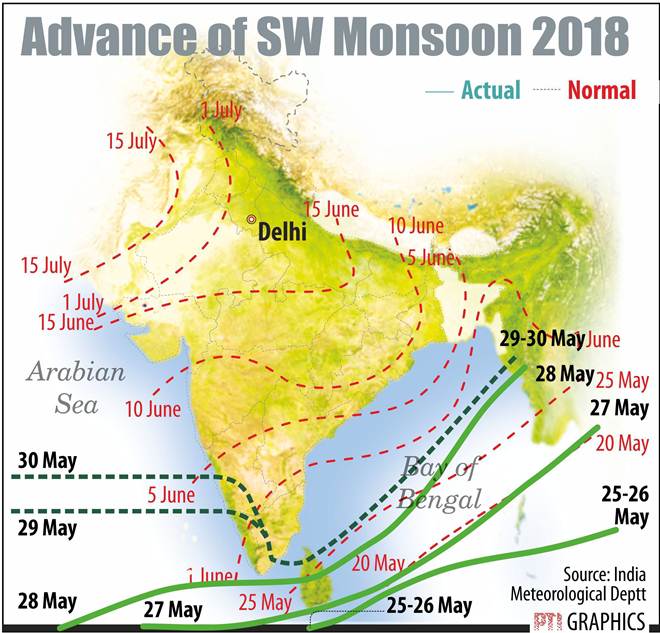 south west monsoon map