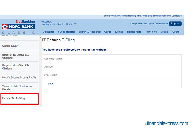 Financial Express net banking