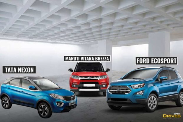 Tata Nexon vs Maruti Suzuki Vitara Brezza vs Ford Ecosport