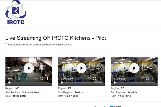 IRCTC live streaming of kitchens fails