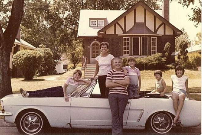 The Wise family with their Ford Mustang