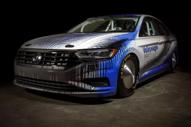 New Volkswagen Jetta with livery for the Bonneville Salt Flats