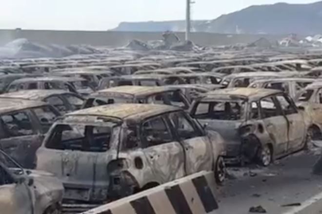 italy car park fire maserati