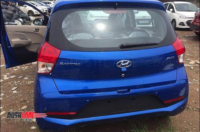 new hyundai santro blue spied image