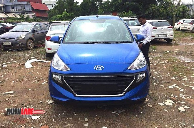 new hyundai santro blue spied