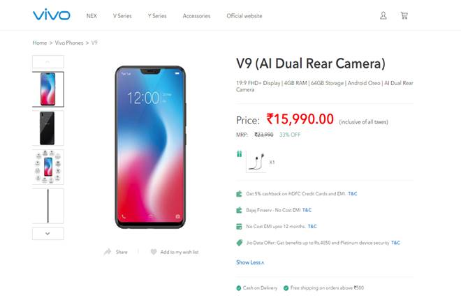 Vivo V9, Vivo V9 offer, Vivo V9 sale, Vivo V9 deal, Vivo V9 discounts, Vivo V9 price, vivo carnival, vivo carnival sale, vivo carnival discounts, vivo carnival sale deals, vivo carnival sale 2018