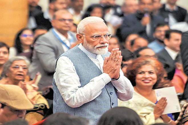 Prime Minister Narendra Modi at Rashtrapati Bhavan in New Delhi ( Image: PTI)