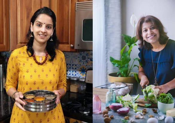 (From far left) For New Jersey-based Neha Pradhan, food symbolises love, and California-based Kankana Saxena focuses on fuss-free cooking in her blog