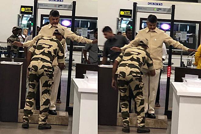 Chandrababu Naidu, Frisking, Vijaywada Airport, IndiGo flight,