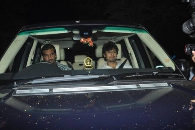 Sonu Nigam in his Range Rover Vogue