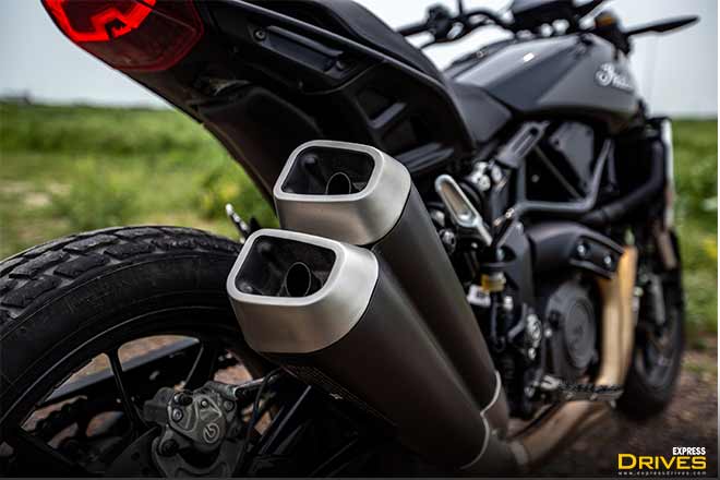 Indian FTR1200S review exhaust