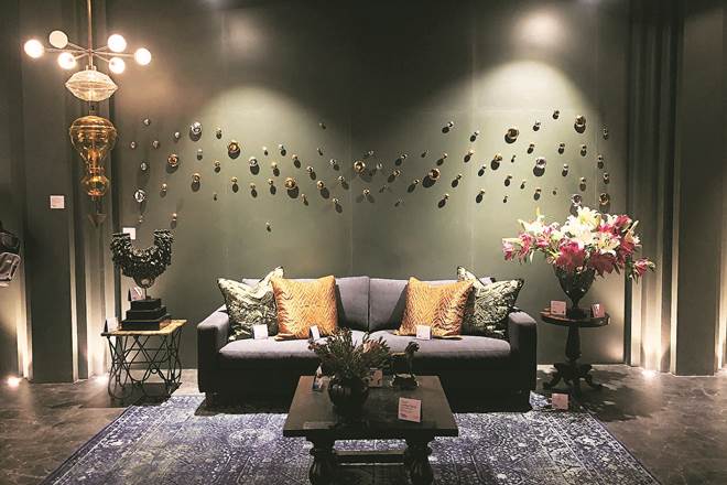 A design studio, created by Gurugram’s White Domus Designs, uses experimental pieces, contemporary lighting and furniture, modern installations and quirky decorative products