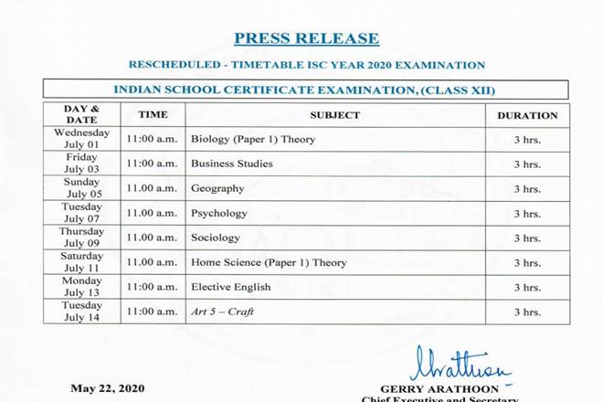 ICSE Exam Time Table. ICSE board exam, ICSE class 10 timetable, ICSE class 12 exam date, CISCE