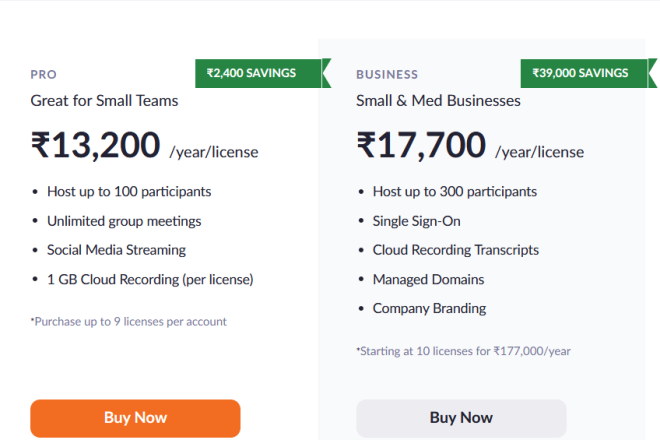 zoom business plan india