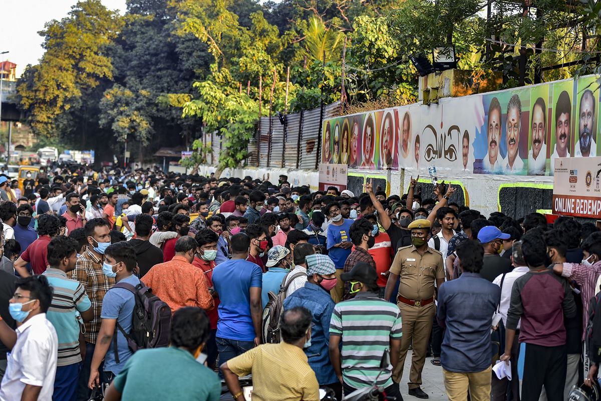 India vs England, 2nd Test: A cricket fan shows his tickets after buying them online through redemption to watch the 2nd test match between India vs England, starting from Feb 13th to 17th at MAC Stadium, in Chennai. The Tamil Nadu government has allowed the stadium to be filled to 50% capacity for the second test match. (PTI Photo)