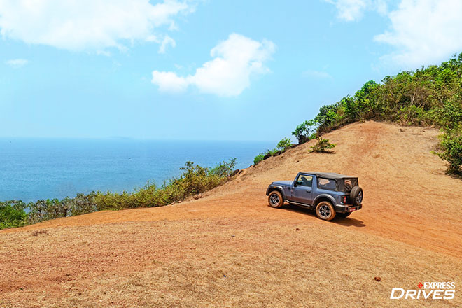 Mahindra Thar reaching some scenic seaside views