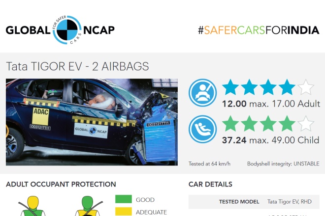 tata tigor 4 star safety rating